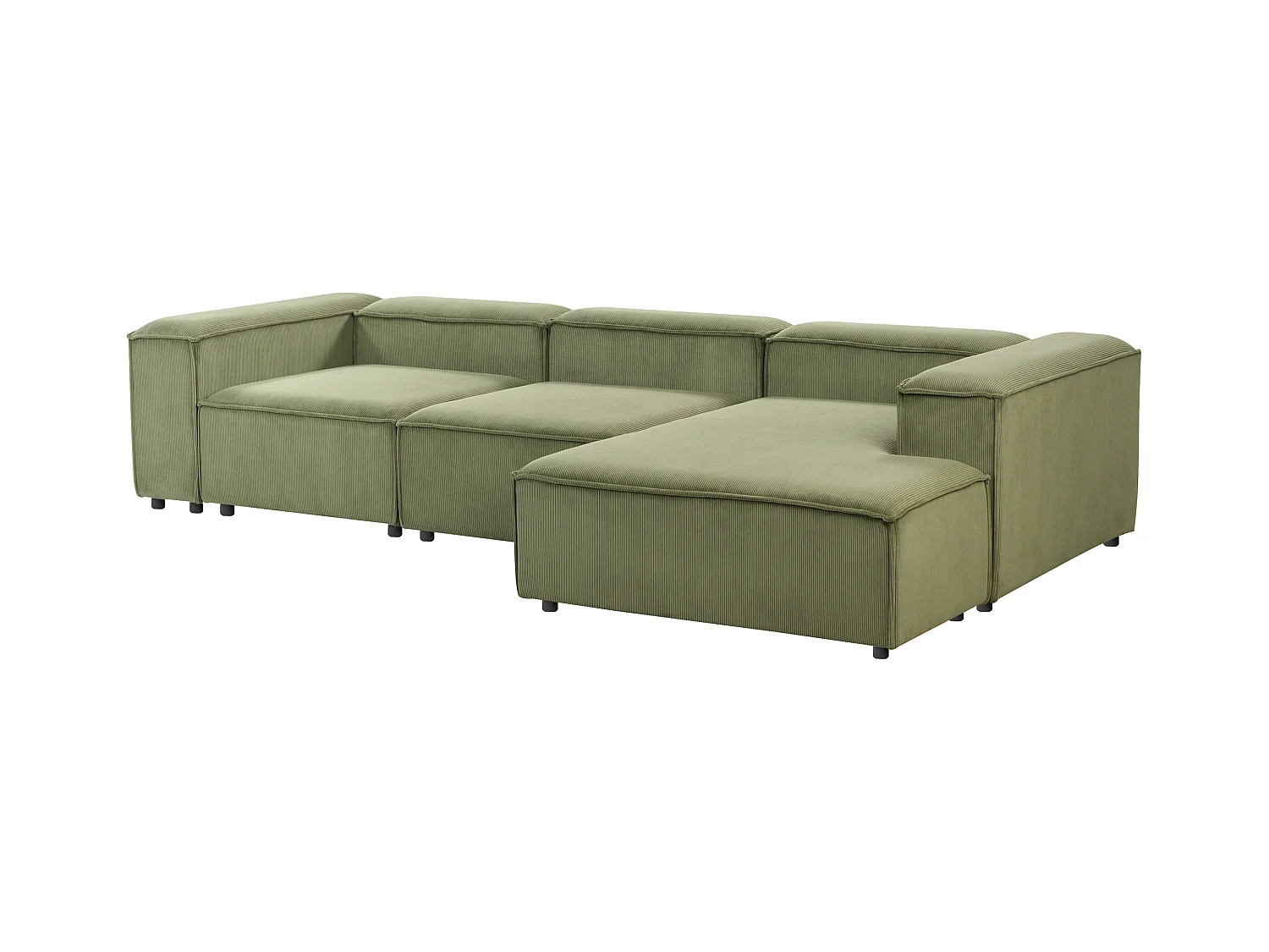 Modul Ecksofa ARDAL Cord Grün 4-Sitzer linksseitig