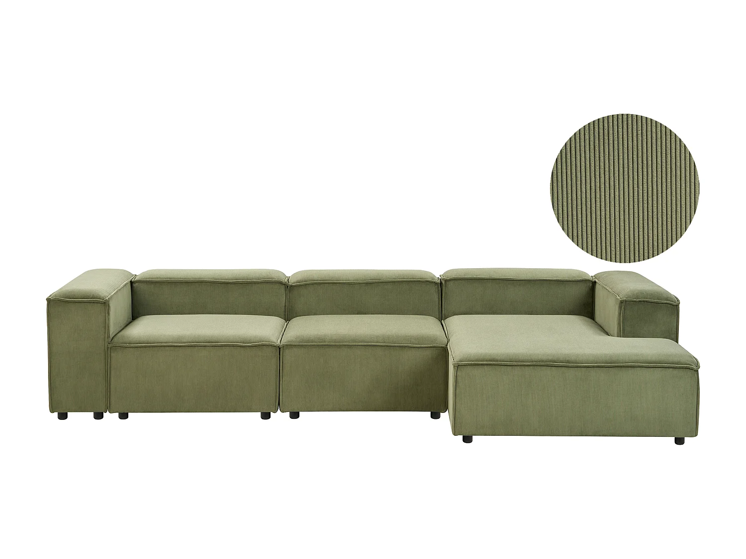 Sofá de canto modular ARDAL Bombazine Verde 4 lugares à esquerda