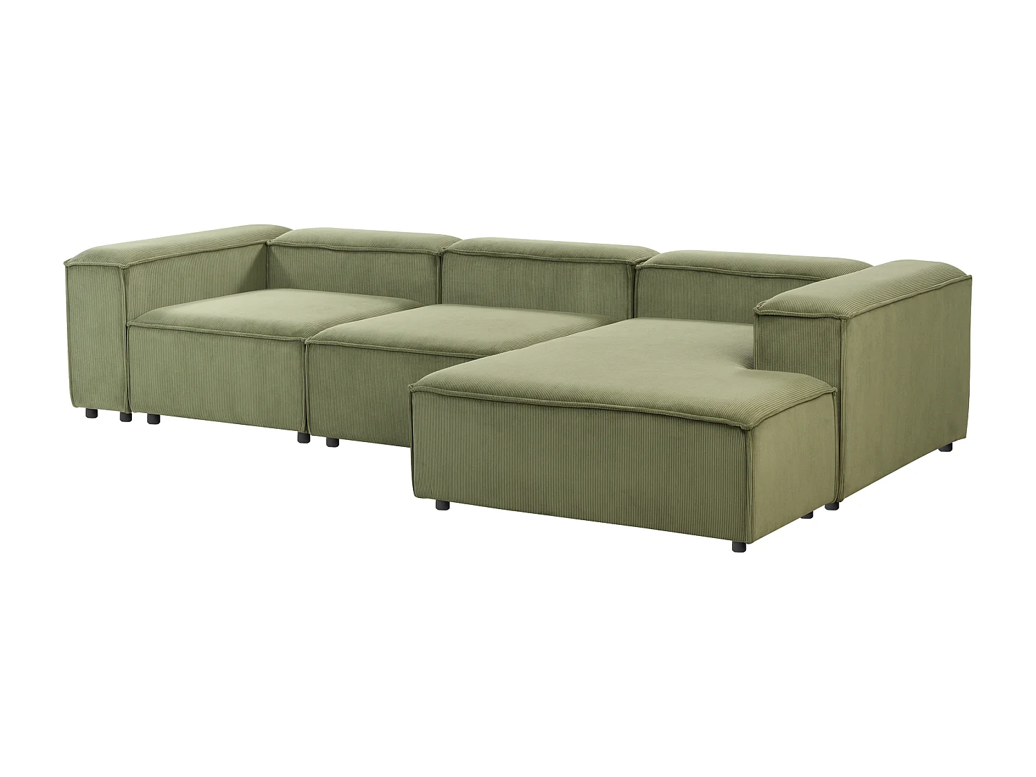 Sofá de canto modular ARDAL Bombazine Verde 4 lugares à esquerda
