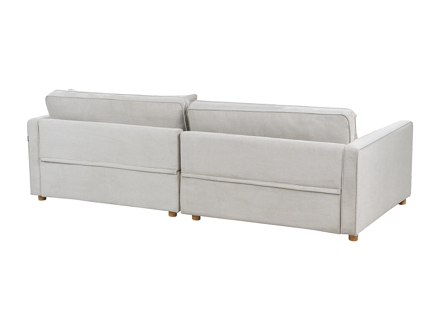 Canapé 3 places VINSTRA Velours côtelé Gris clair