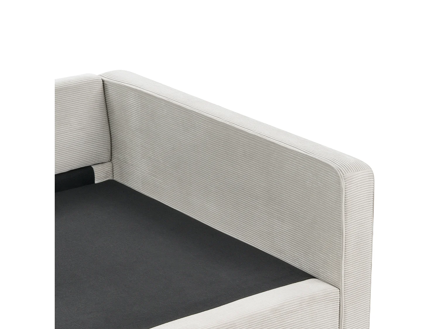 Canapé 3 places VINSTRA Velours côtelé Gris clair