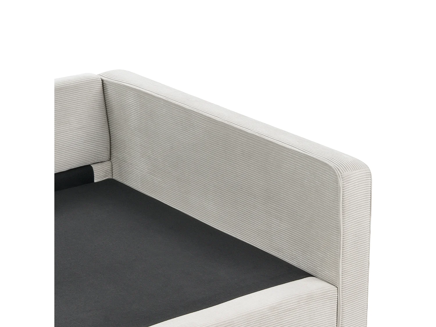 Canapé 3 places VINSTRA Velours côtelé Gris clair