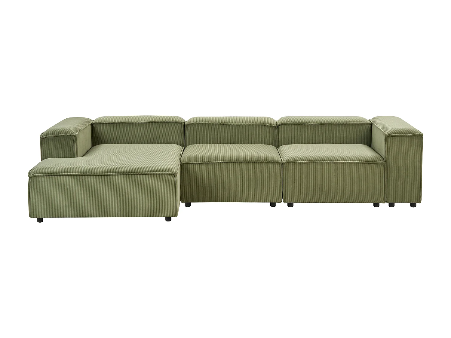 Canapé d'angle modulable ARDAL Velours côtelé Vert 4 places Côté droit