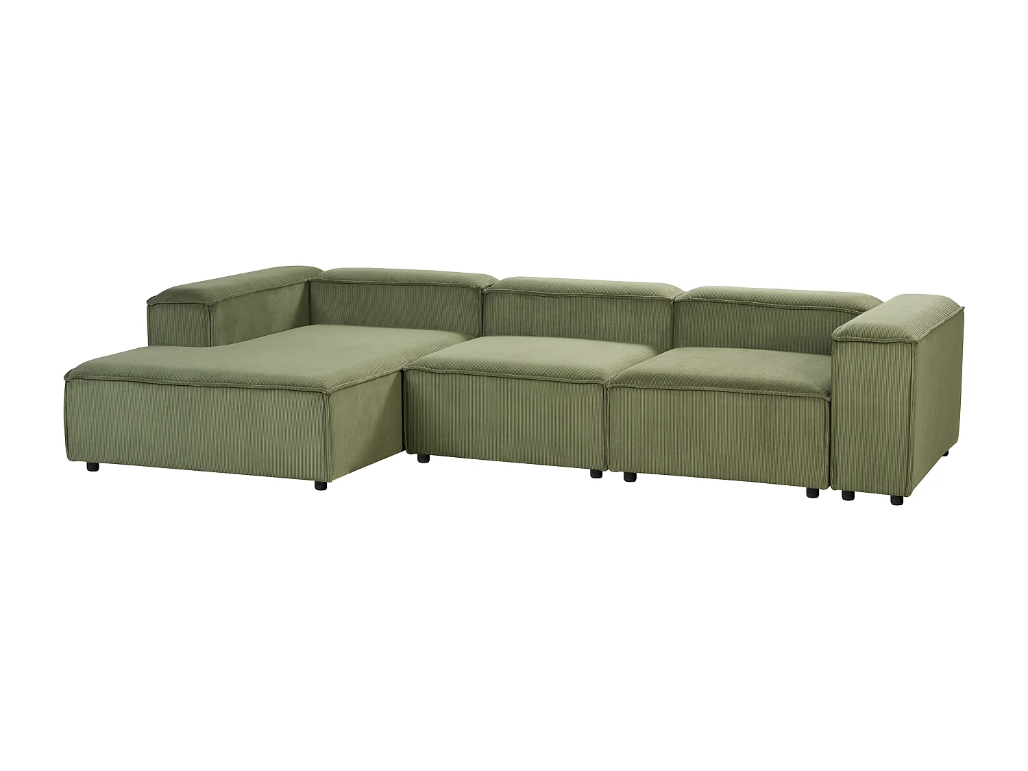 Canapé d'angle modulable ARDAL Velours côtelé Vert 4 places Côté droit