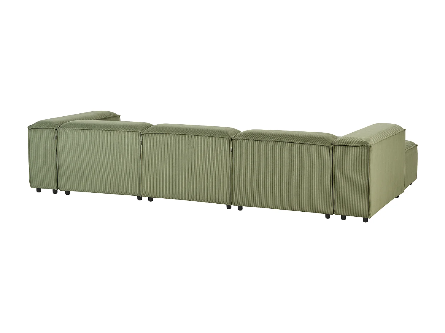 Canapé d'angle modulable ARDAL Velours côtelé Vert 4 places Côté droit