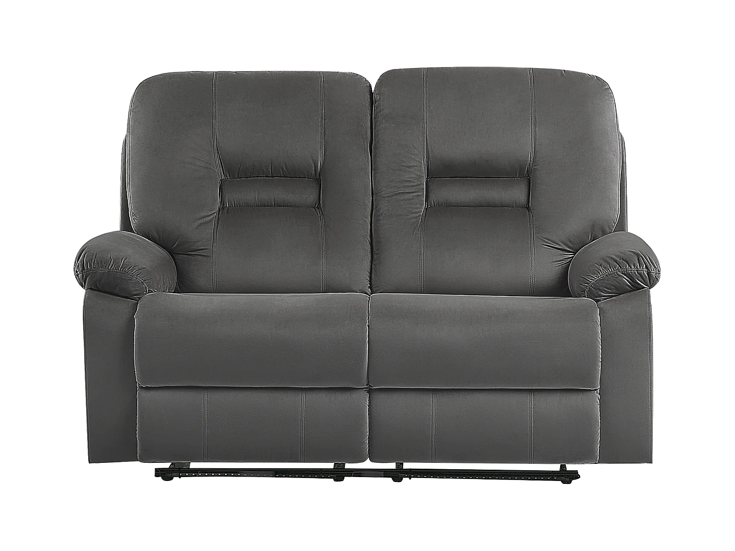 Canapé relax électrique 2 places BERGEN Velours Gris foncé avec port USB