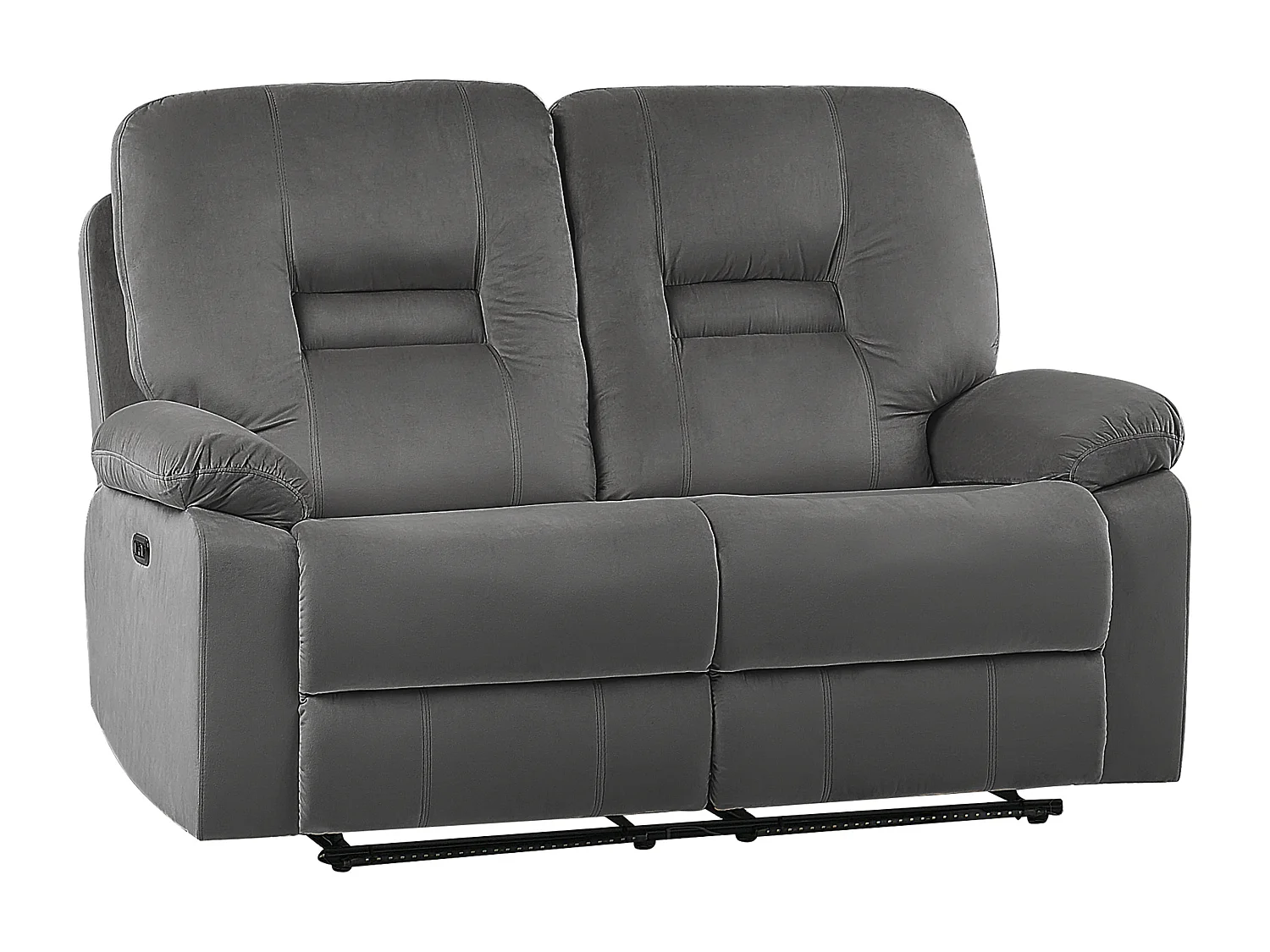 Canapé relax électrique 2 places BERGEN Velours Gris foncé avec port USB