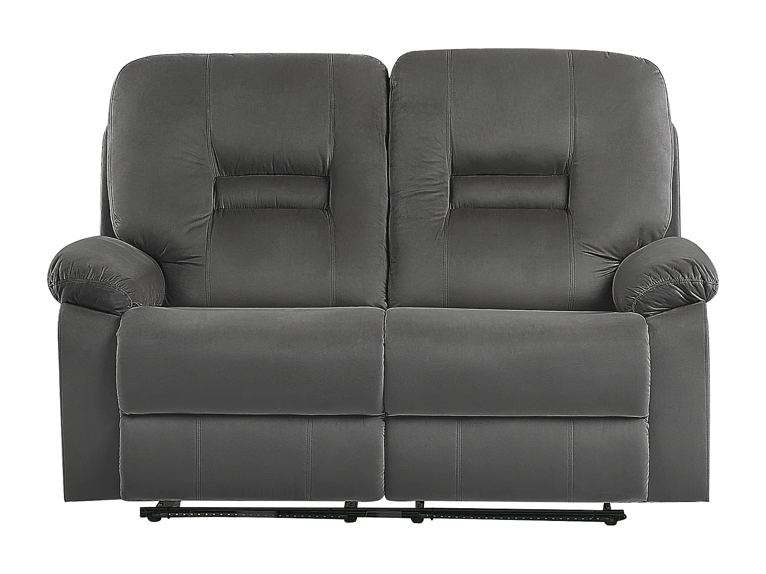 Canapé relax électrique 2 places BERGEN Velours Gris foncé avec port USB