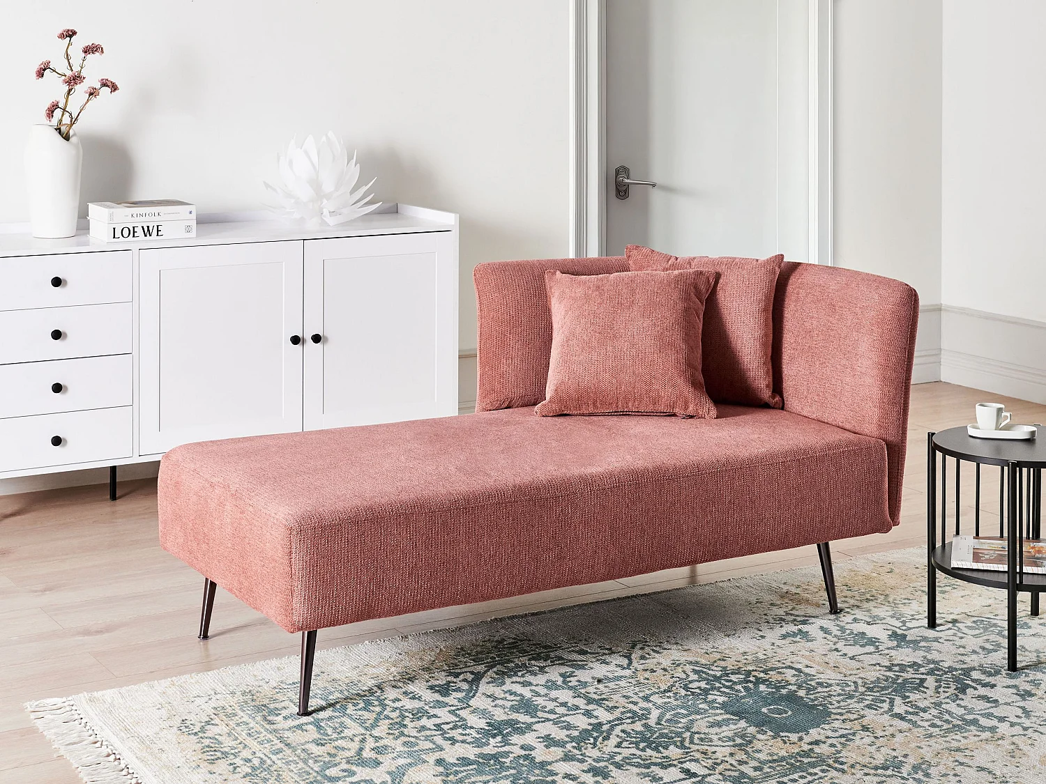 Rechtszijdige chaise longue RIOM Stof Rood