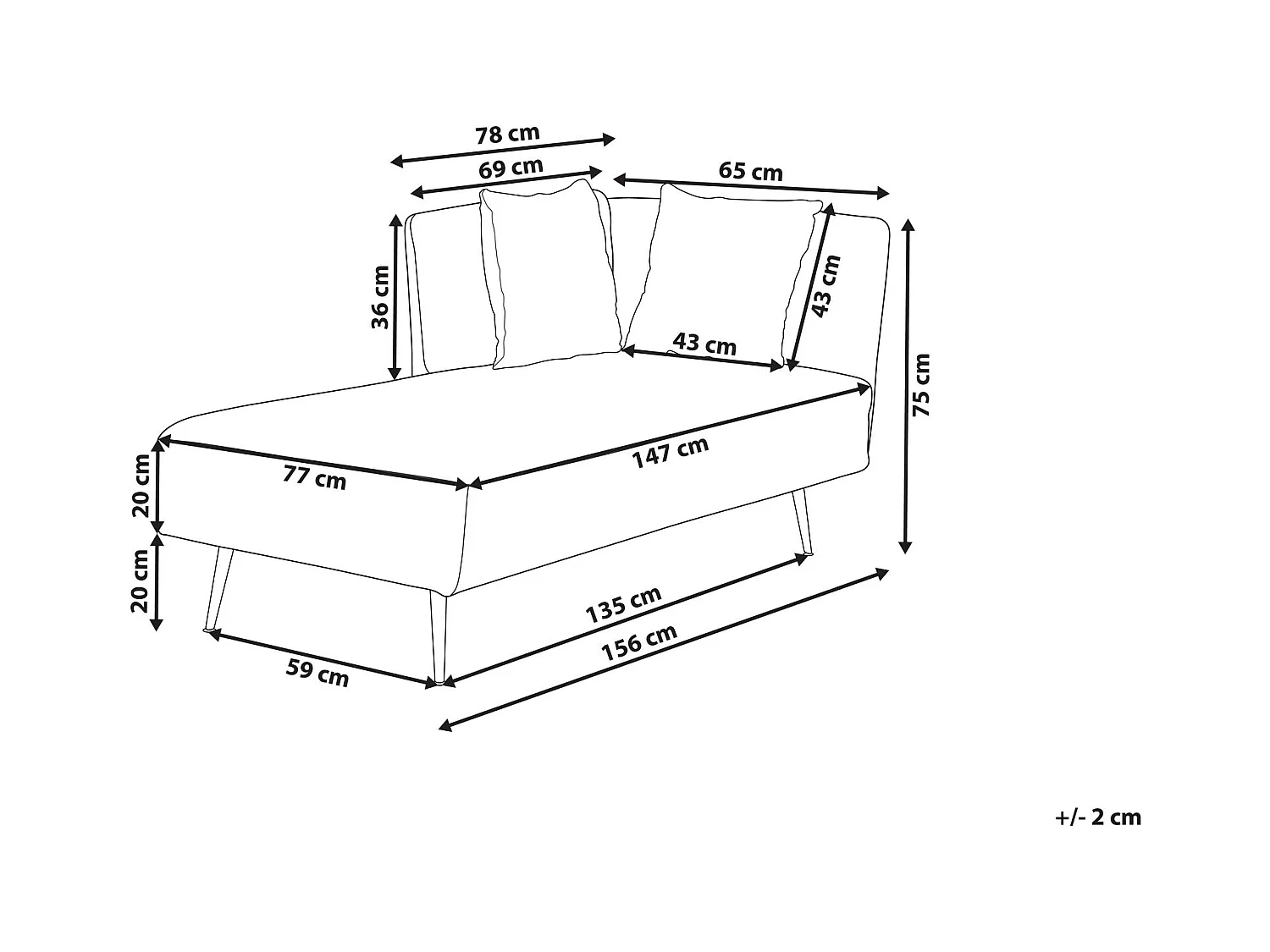 Rechtsseitige Chaiselounge RIOM Stoff Rot