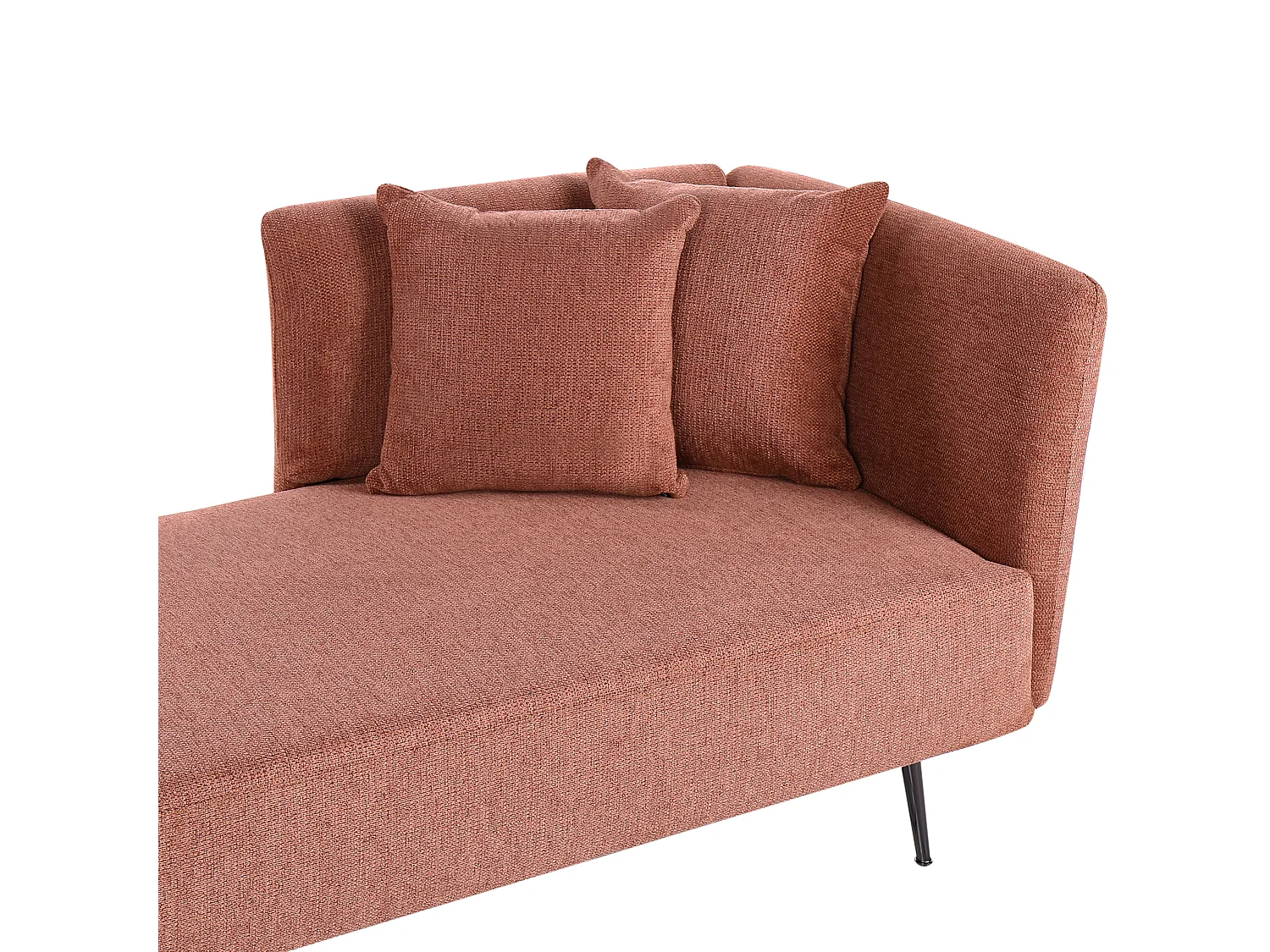 Chaise longue côté droit RIOM Tissu Rouge