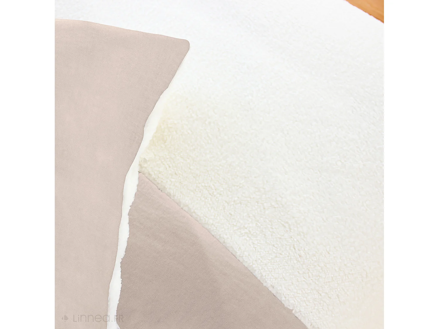 Parure de lit 3 pièces 260x240 cm microfibre et sherpa SHERPA beige