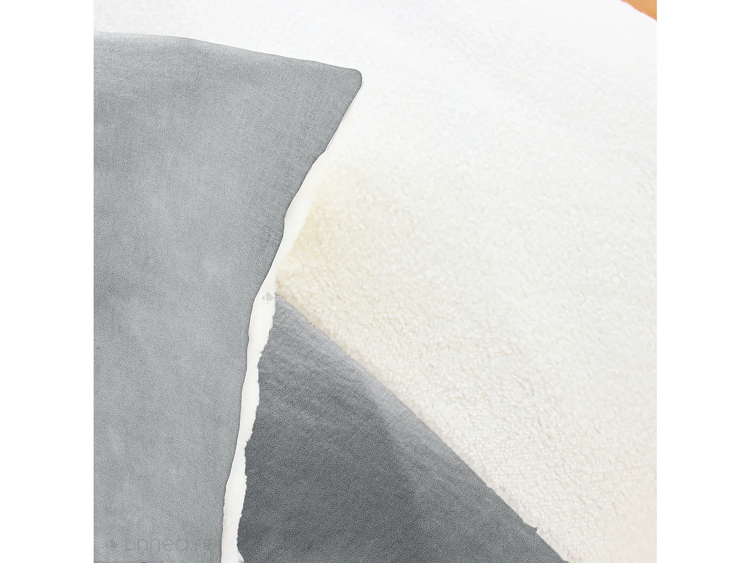 Parure de lit 3 pièces 260x240 cm microfibre et sherpa SHERPA Gris