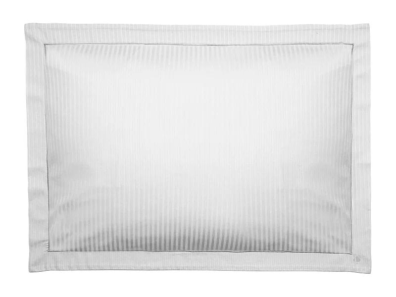 Taie d'oreiller 50x70 cm satin CONCERTO rayures blanc Neige