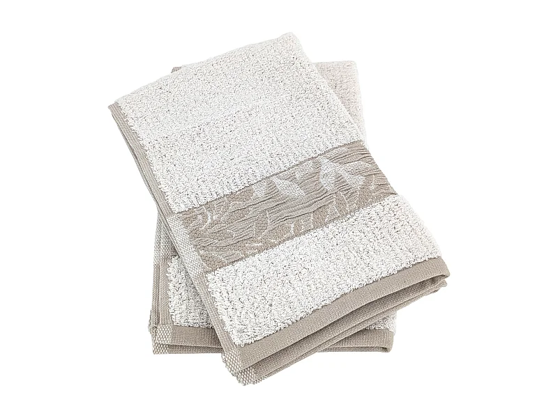 Lot de 2 serviettes invité 33x50 cm FOLIUM à rayures beige