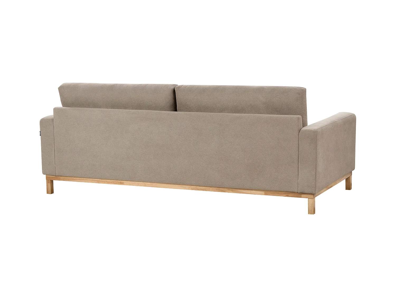 3-Sitzer Sofa Stoffbezug Beige Taupe mit Sitzkissen Armlehnen Holzbeinen Siggard
