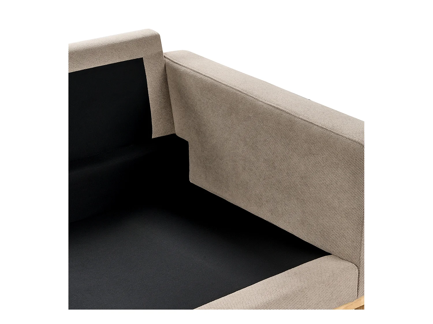 3-Sitzer Sofa Stoffbezug Beige Taupe mit Sitzkissen Armlehnen Holzbeinen Siggard