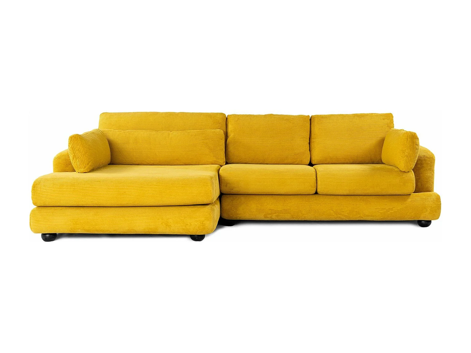 Canapé design d'angle à gauche Anvel Velours côtelé Jaune