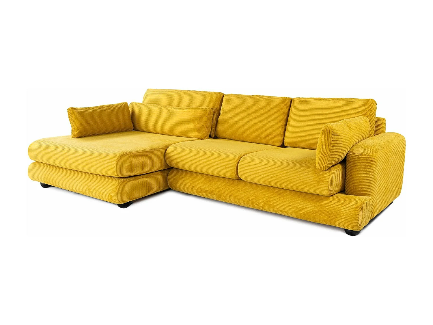 Canapé design d'angle à gauche Anvel Velours côtelé Jaune