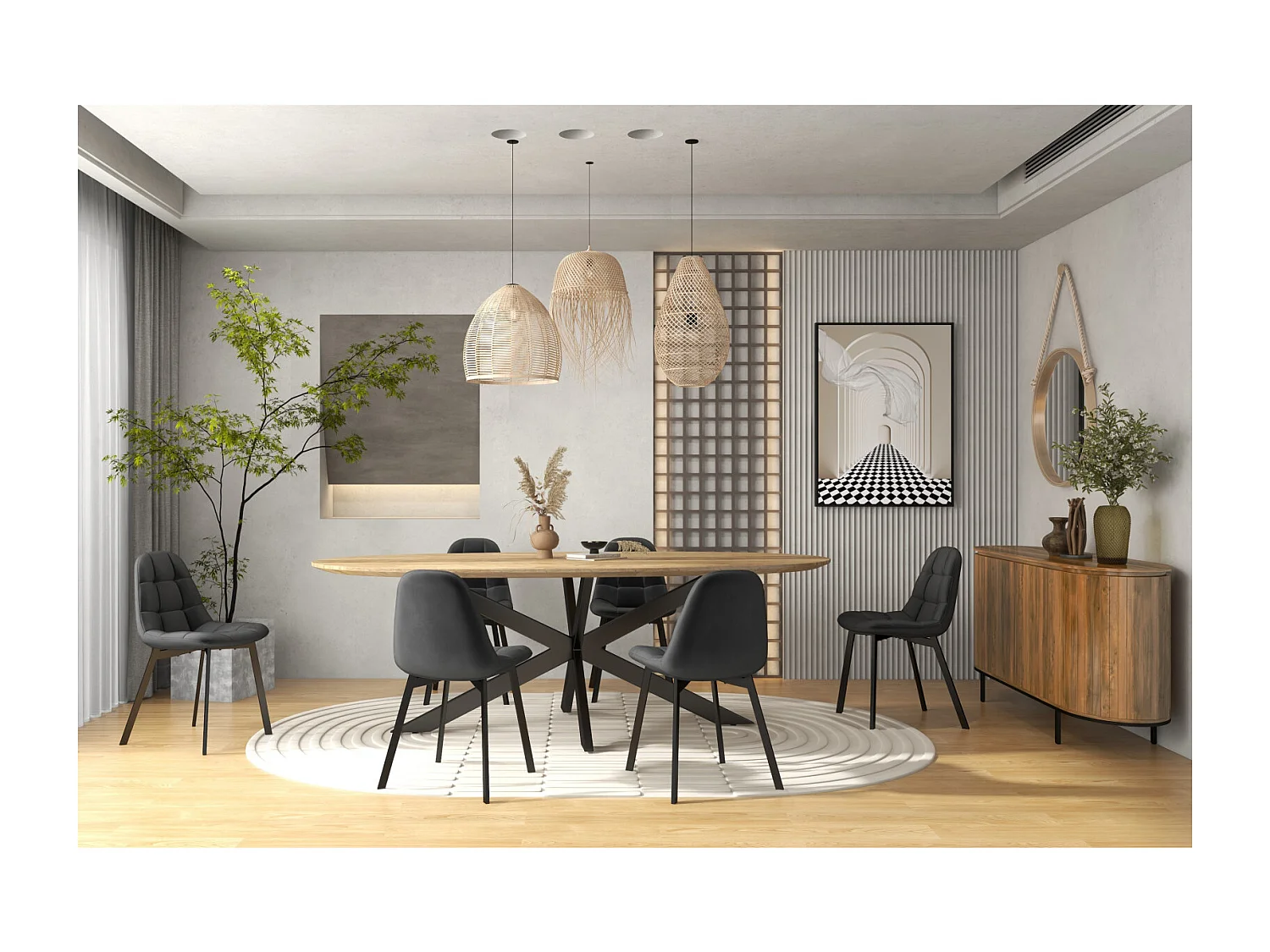 STELLIA-Chaise en velours Noir (x2)