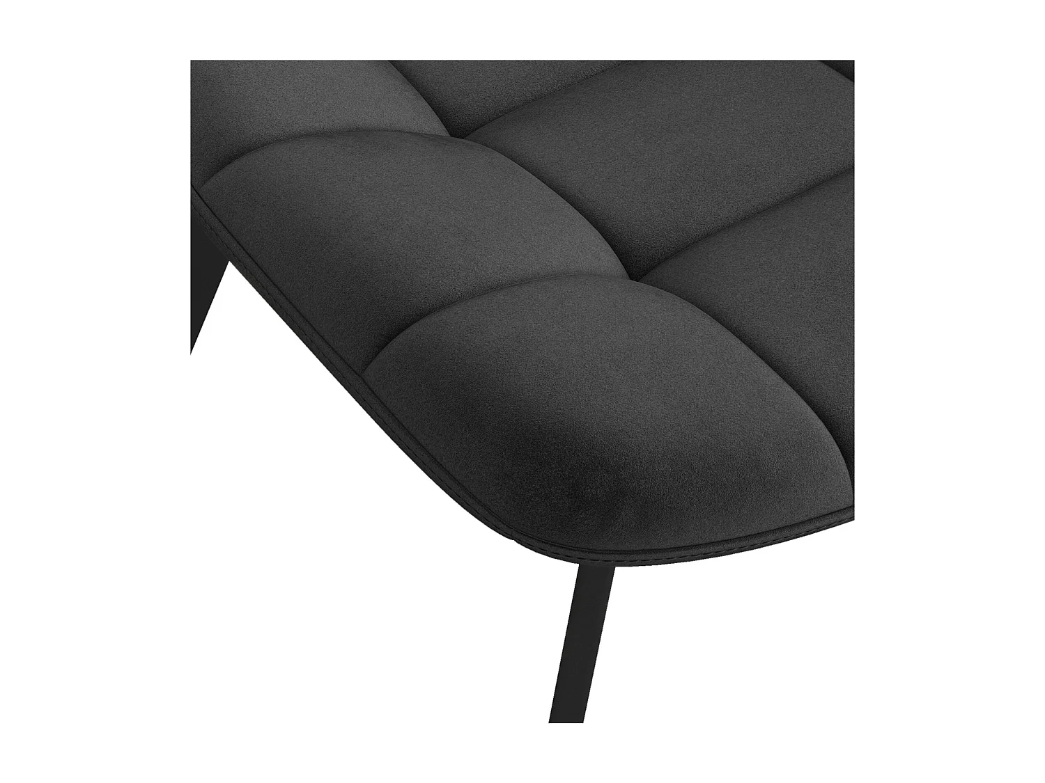 STELLIA-Chaise en velours Noir (x2)