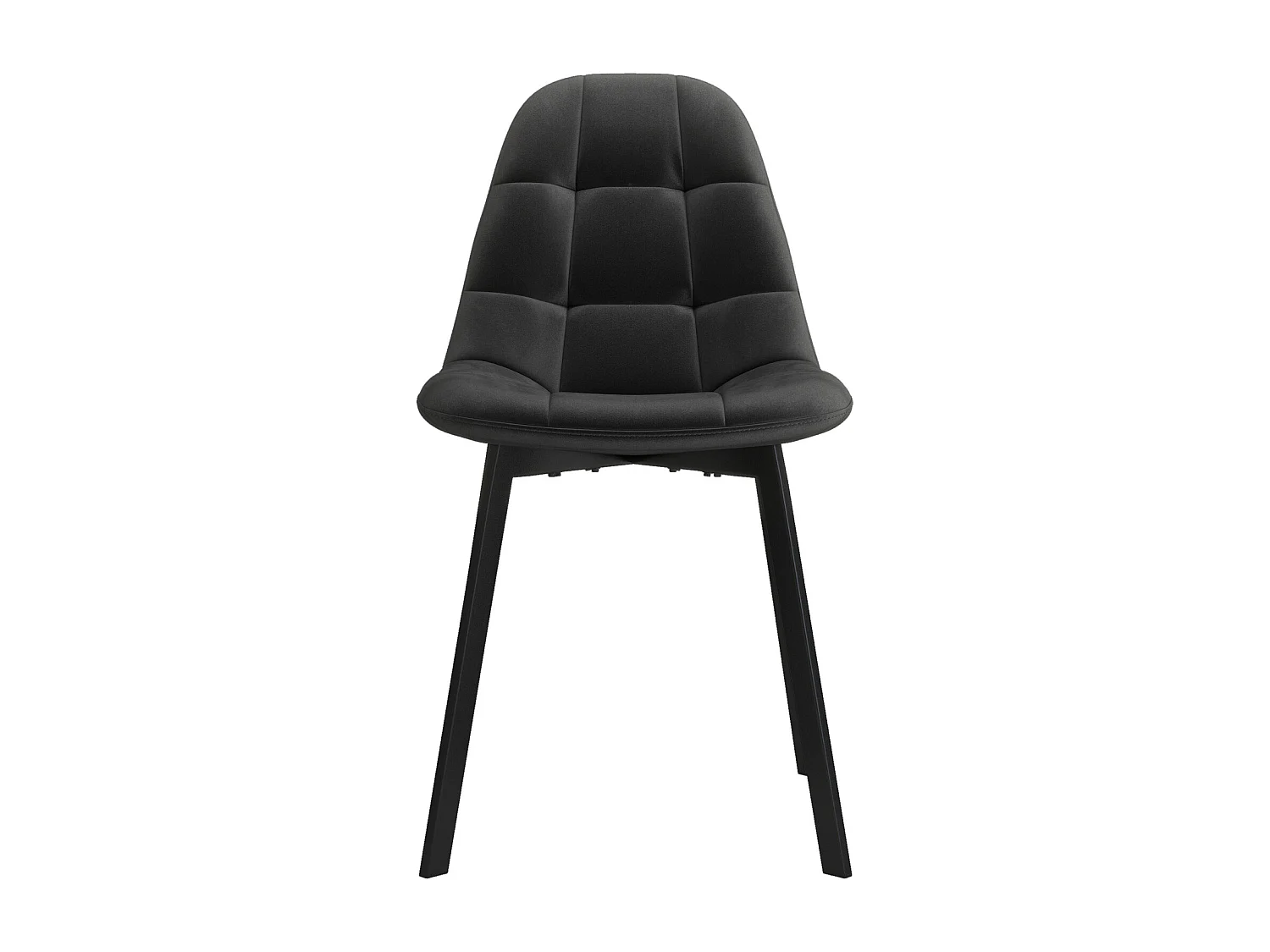 STELLIA-Chaise en velours Noir (x2)