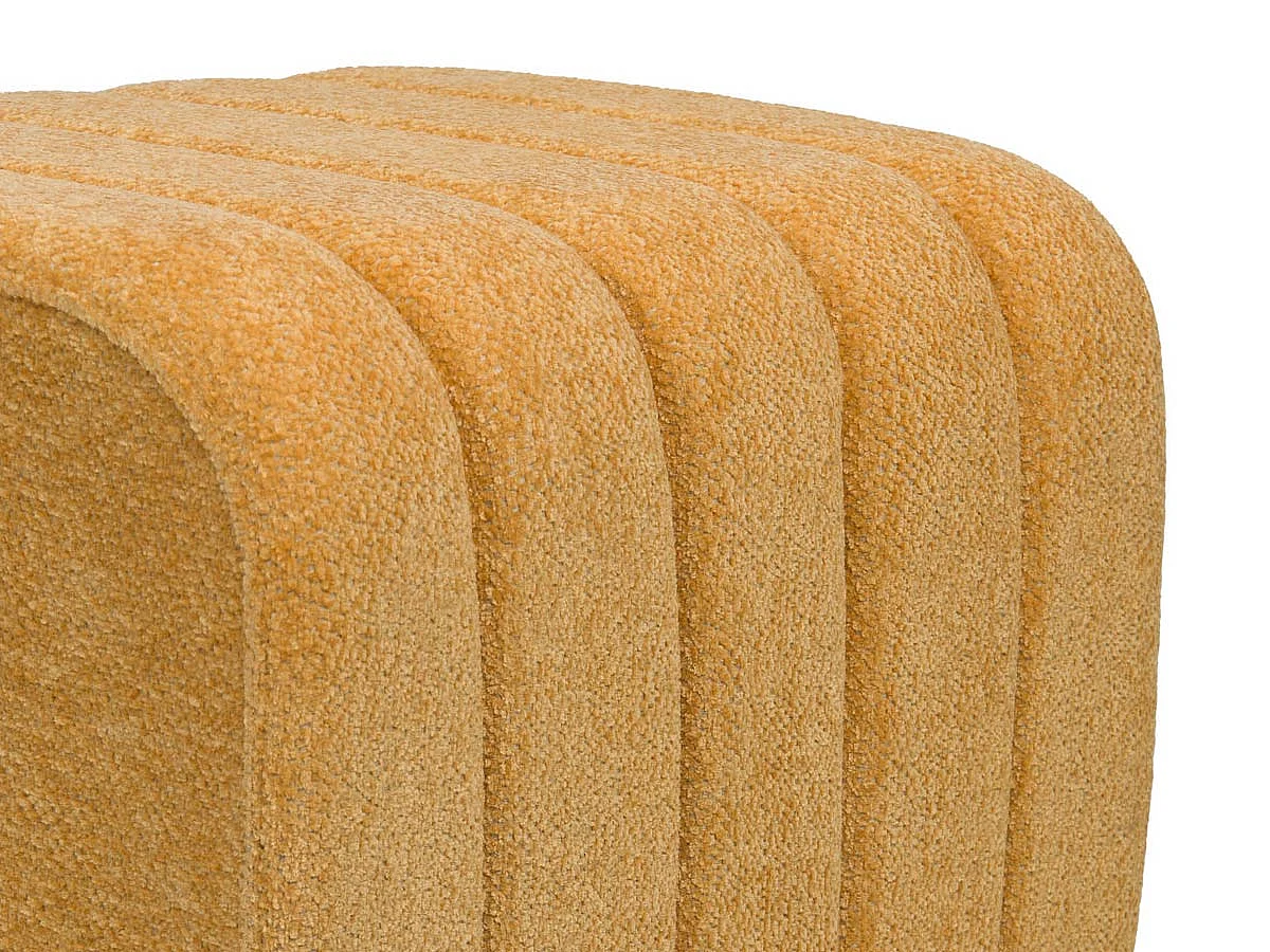 Pouf rond en tissu jaune avec piètement métal Ø40 cm Eli