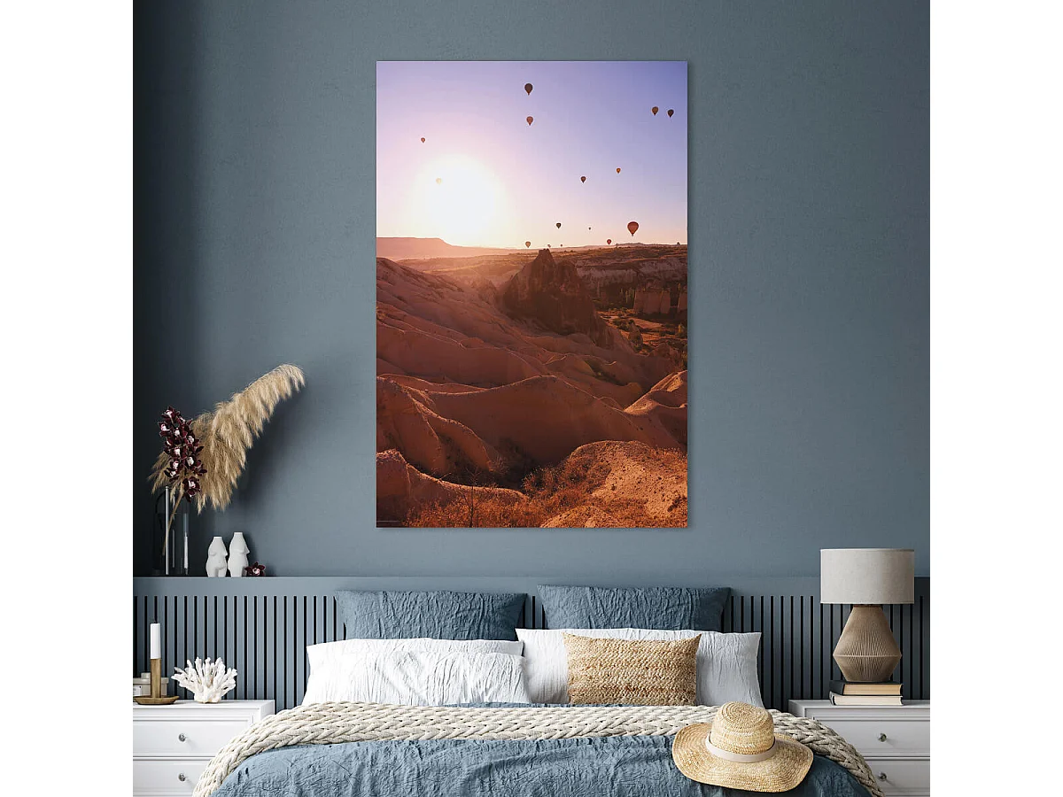 Tableau sur verre synthétique ballons rouges 80x120 cm