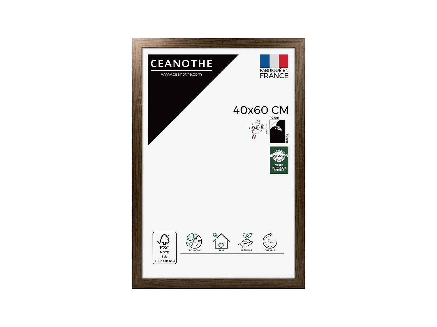 Cadre photo Design Éternel ébène 40x60 cm