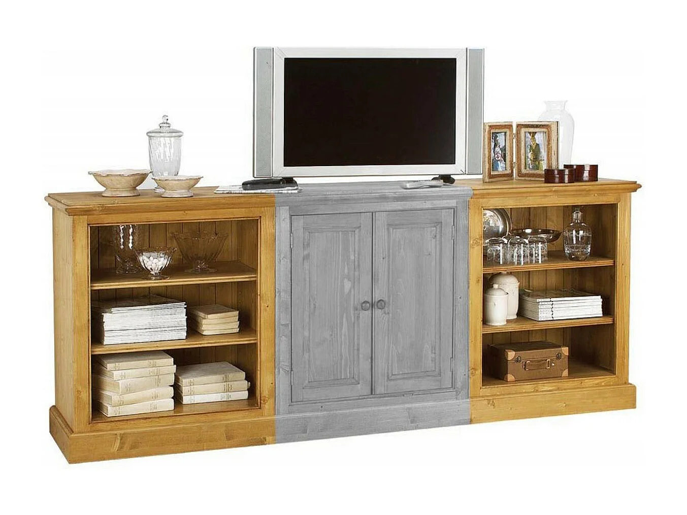 Bibliothèque basse Bois Naturel - Natural Interior's