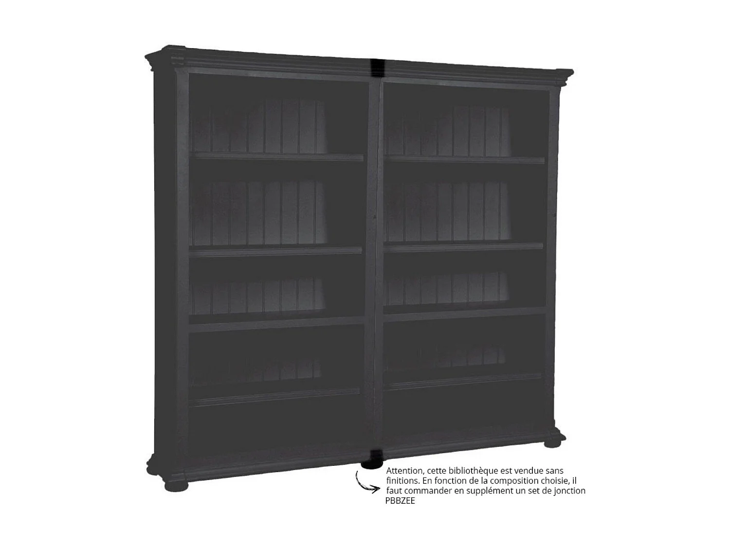 Bibliothèque modulable ouverte MDF Noir - Harmonie Interior's