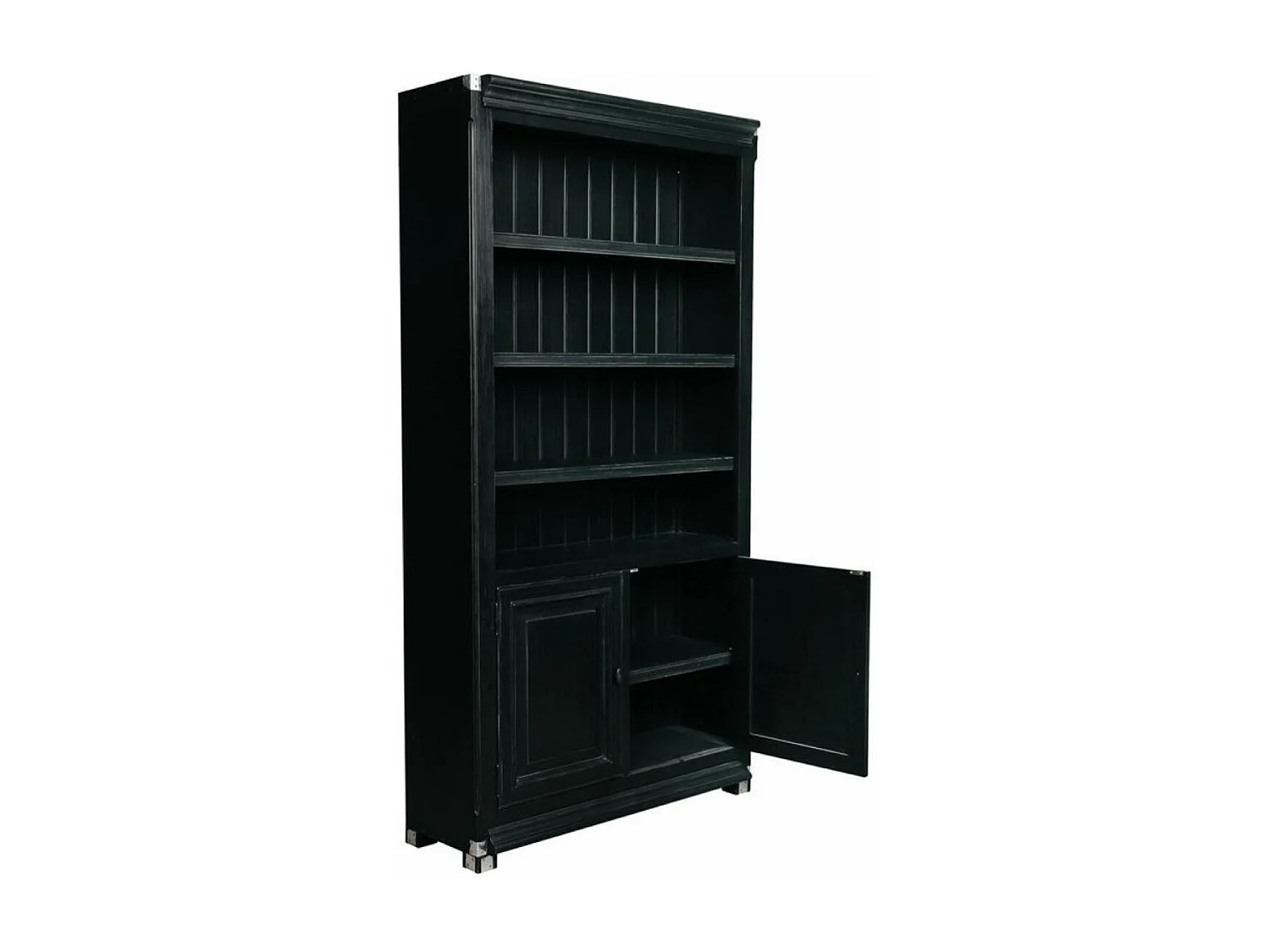 Bibliothèque modulable ouverte 2 portes MDF Noir - Harmonie Interior's