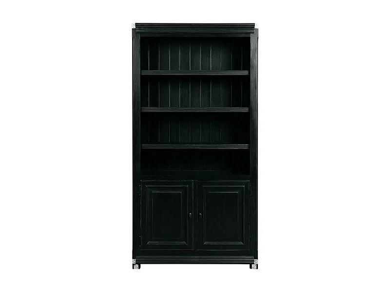 Bibliothèque modulable ouverte 2 portes MDF Noir - Harmonie Interior's