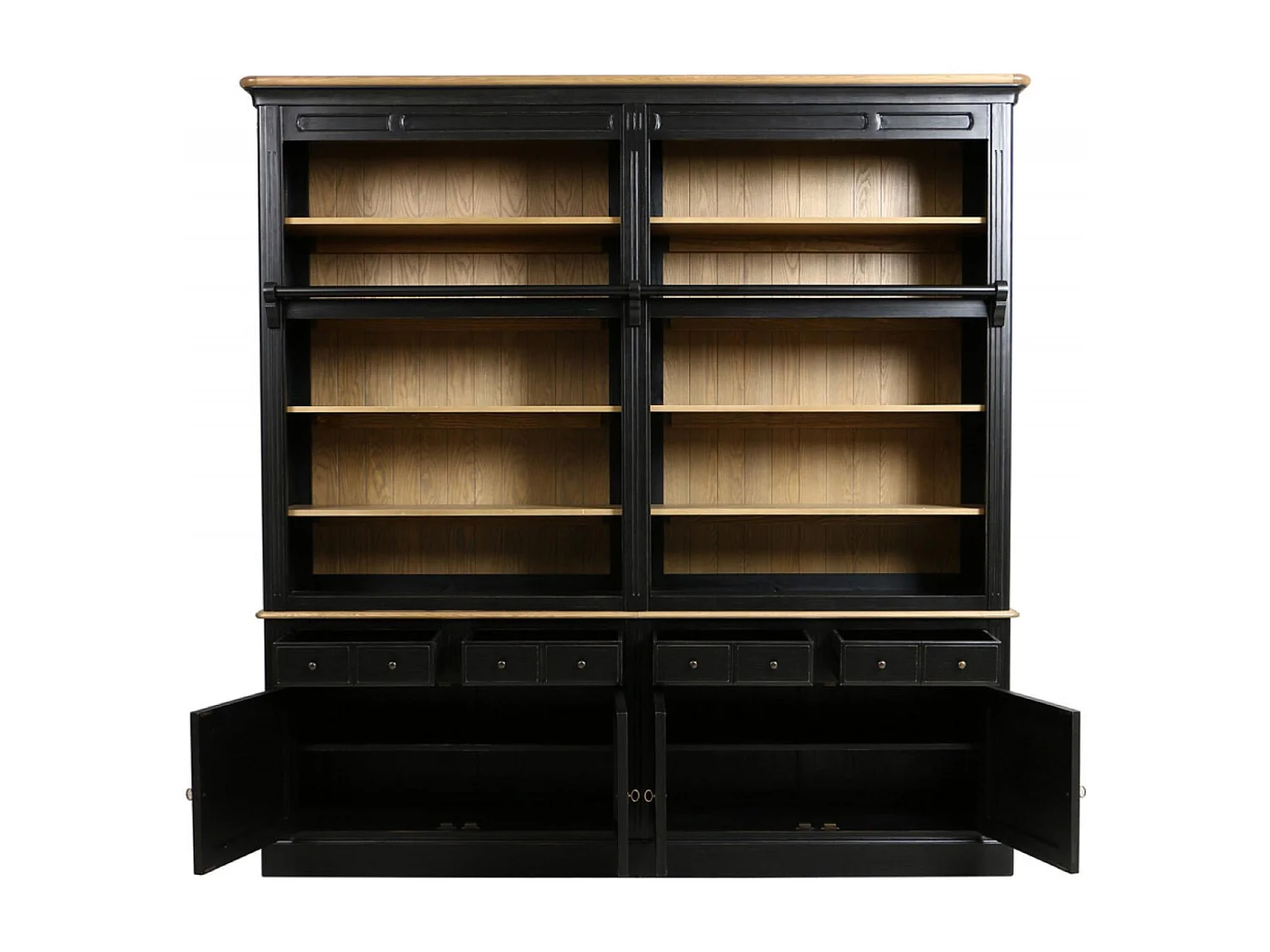 Bibliothèque 2 modules Bois Noir - Manoir Interior's