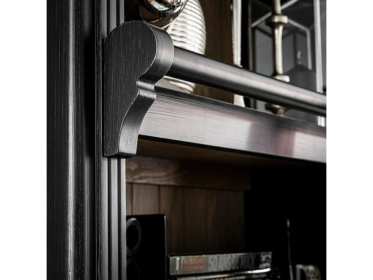 Bibliothèque 2 modules Bois Noir - Manoir Interior's