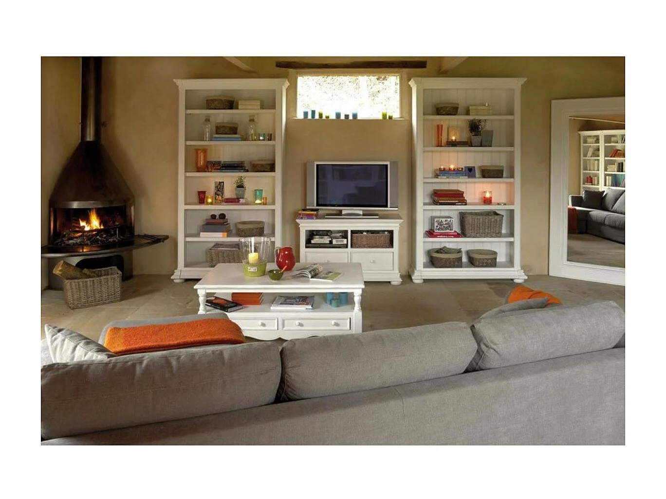 Bibliothèque modulable ouverte l110 MDF Blanc - Harmonie Interior's