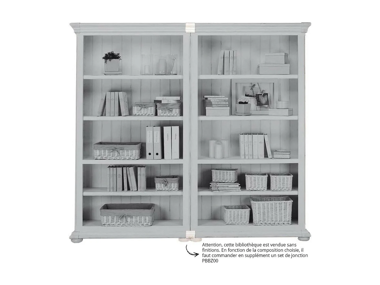 Bibliothèque modulable ouverte l110 MDF Blanc - Harmonie Interior's