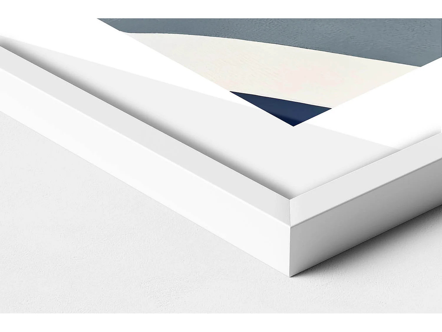 Dekoratives Gemälde mit weißem Rahmen, Abstrakte Berge 70 x 100 cm – Perfekt für das Wohn- oder Schlafzimmer