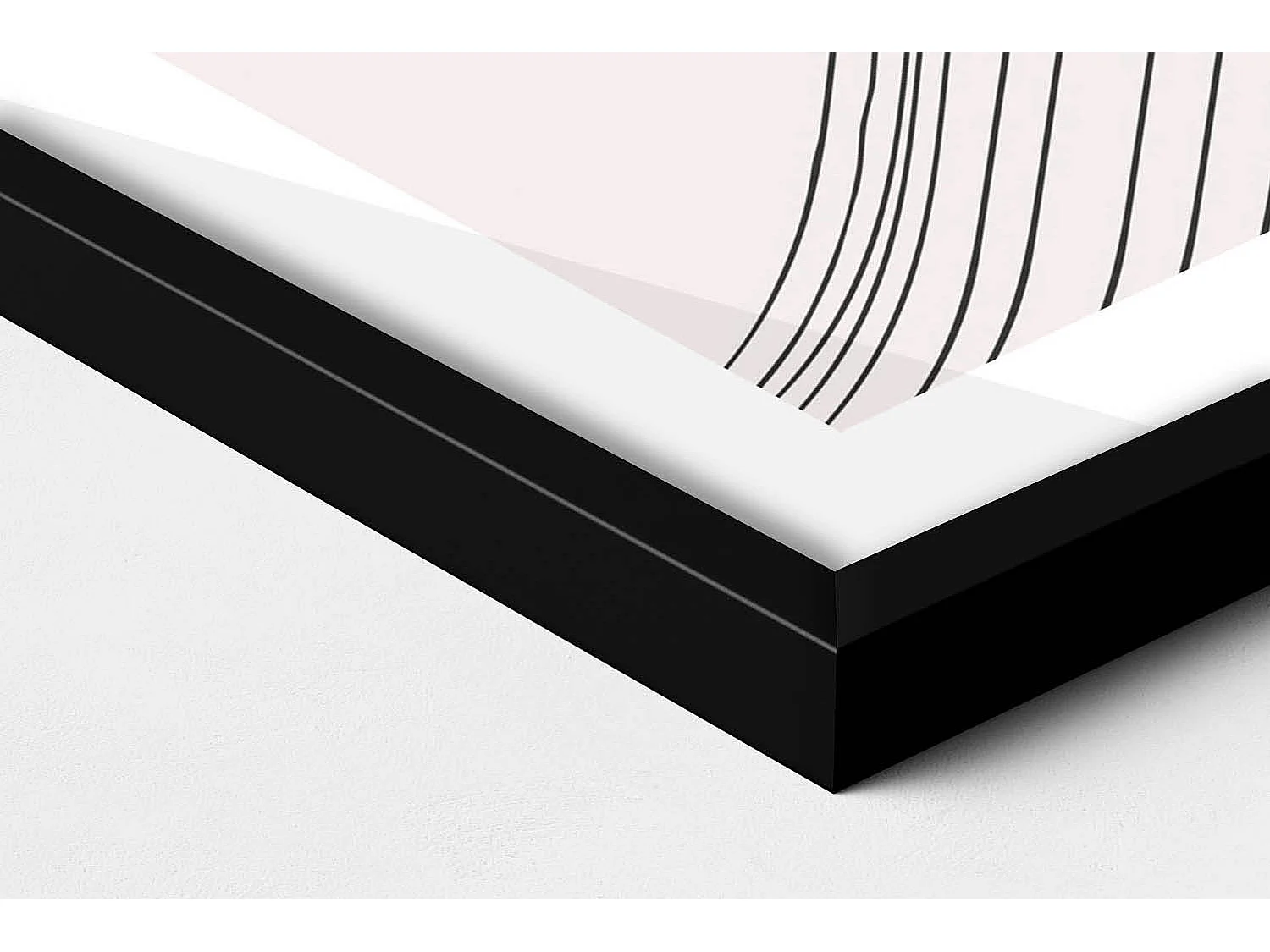 Tableau décoratif avec cadre noir, Illustration du soleil levant 50 x 50 cm – Parfait pour le salon ou la chambre