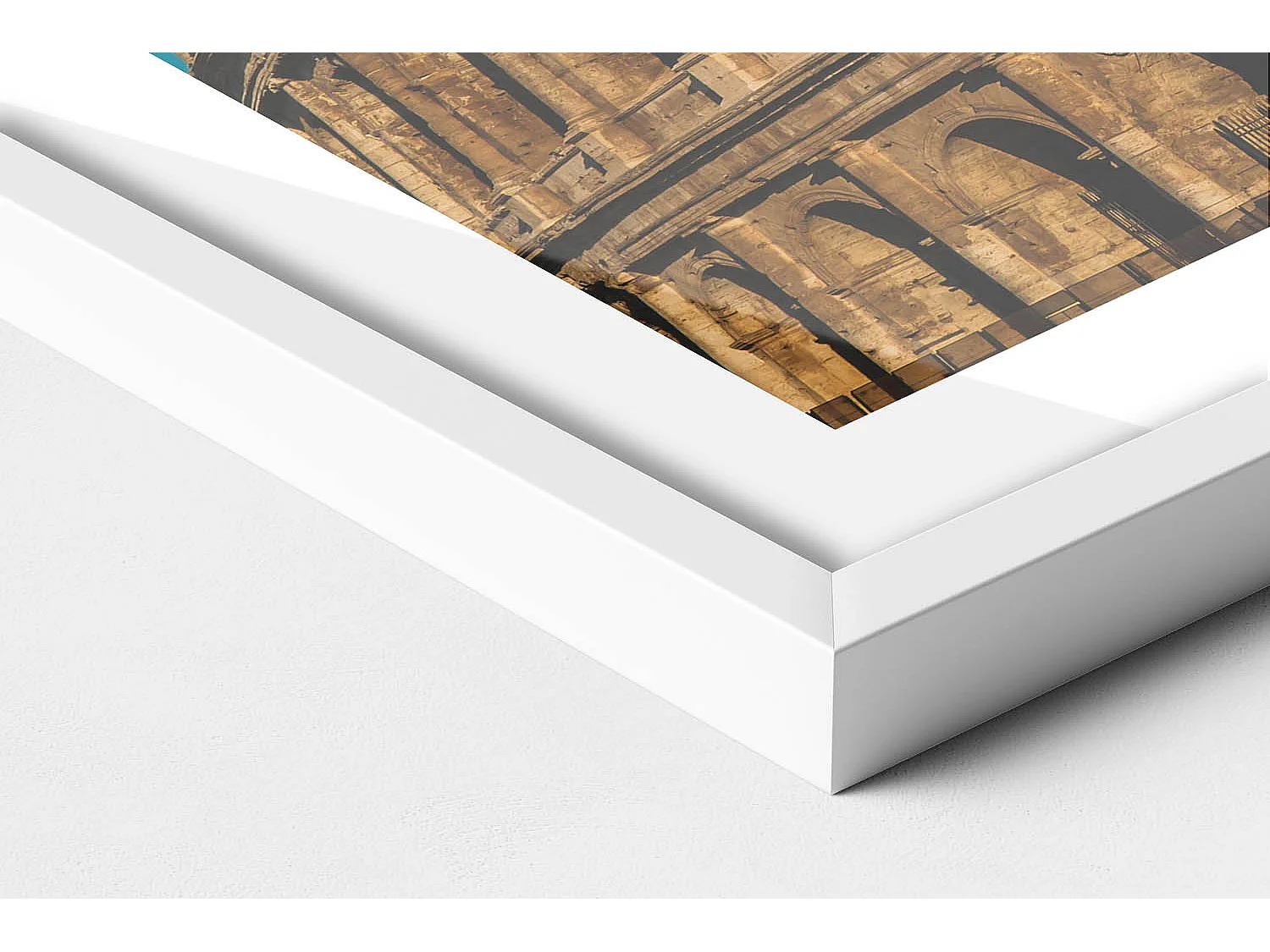 Dekoratives Gemälde mit weißem Rahmen, Kolosseum in Italien 70 x 50 cm – Perfekt für das Wohn- oder Schlafzimmer