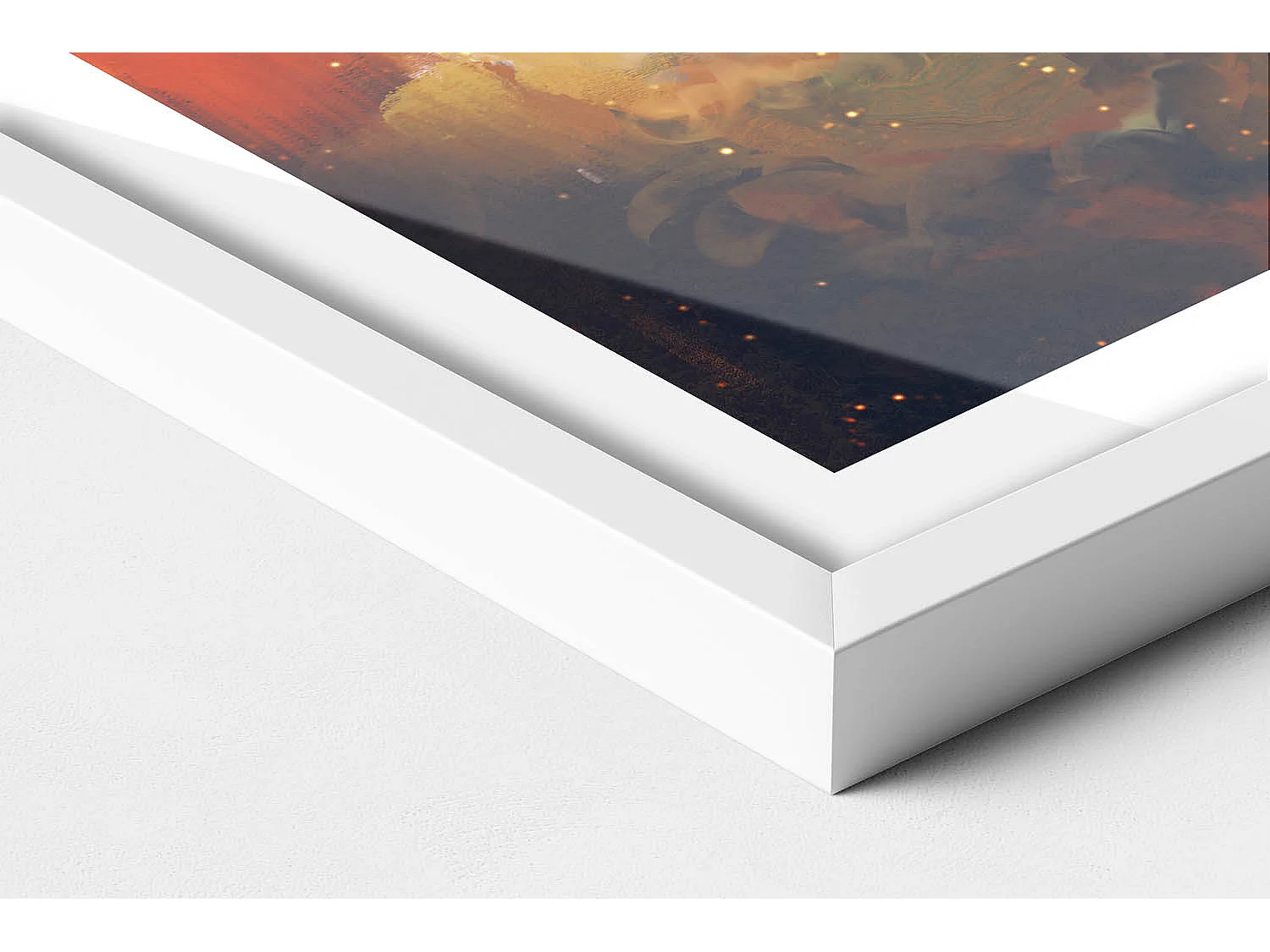 Dekoratives Gemälde mit weißem Rahmen, Eine abstrakte Vorstellung vom Erwachsenenleben 60 x 40 cm – Perfekt für das Wohn- oder Schlafzimmer