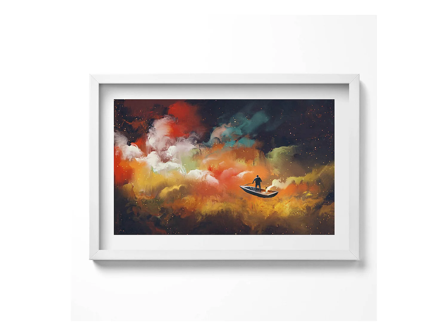 Tableau décoratif avec cadre blanc, Une idée abstraite de la vie adulte 60 x 40 cm– Parfait pour le salon ou la chambre
