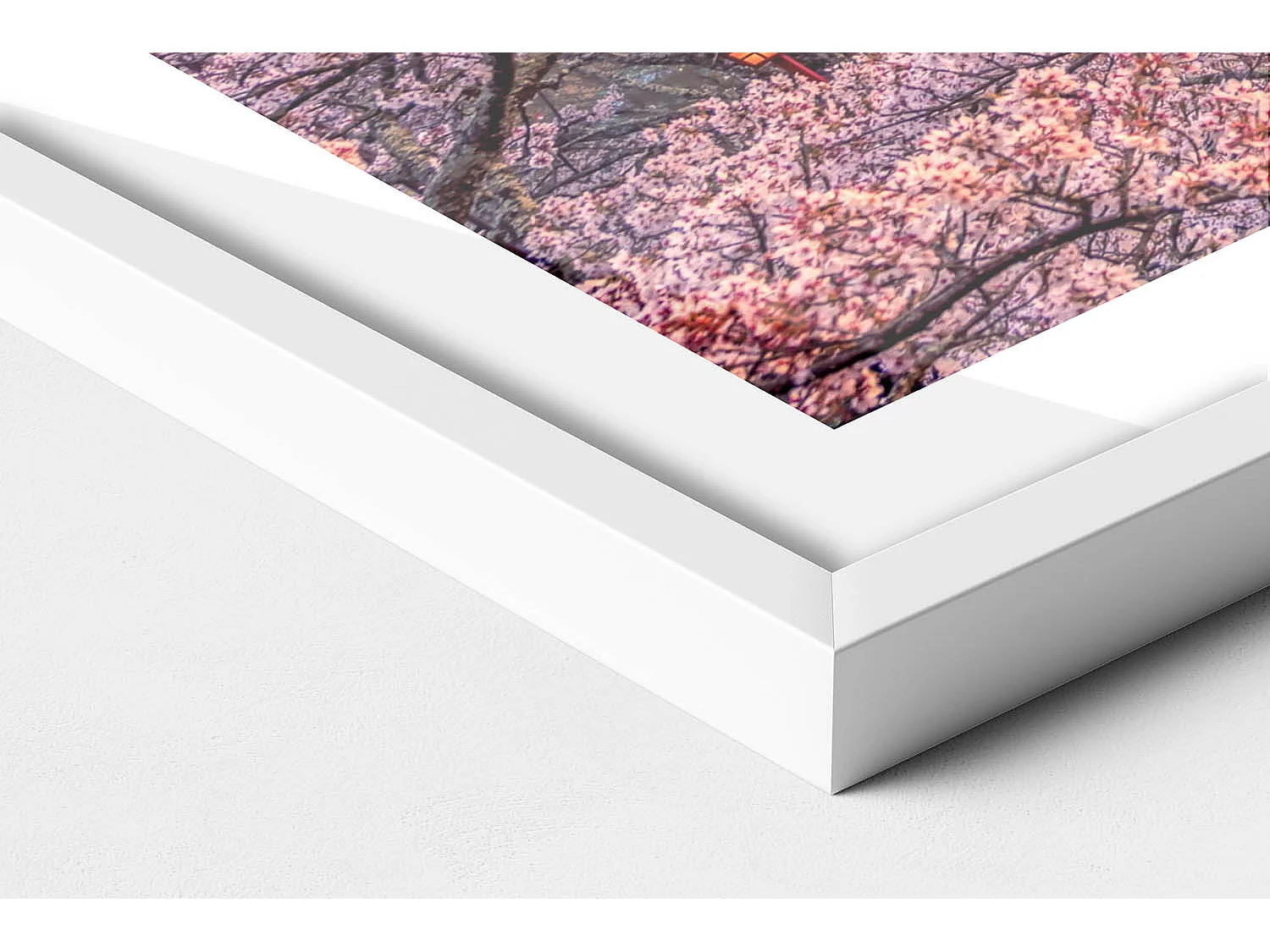 Decoratief schilderij met witte lijst, Japanse constructie 80 x 60 cm – Perfect voor de woon- of slaapkamer