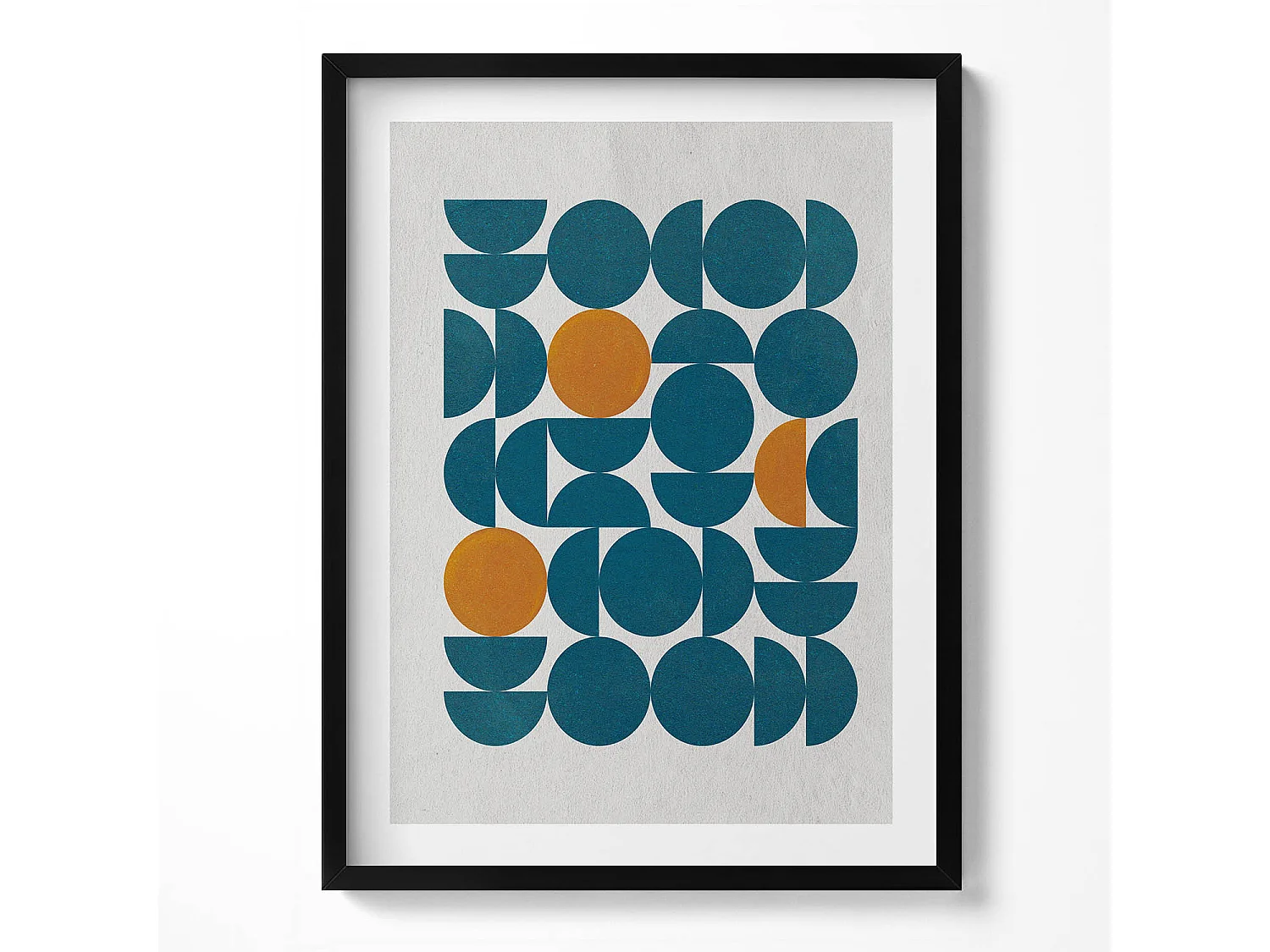 Dekoratives Gemälde mit schwarzem Rahmen, geometrische Komposition 60 x 80 cm – perfekt für das Wohn- oder Schlafzimmer