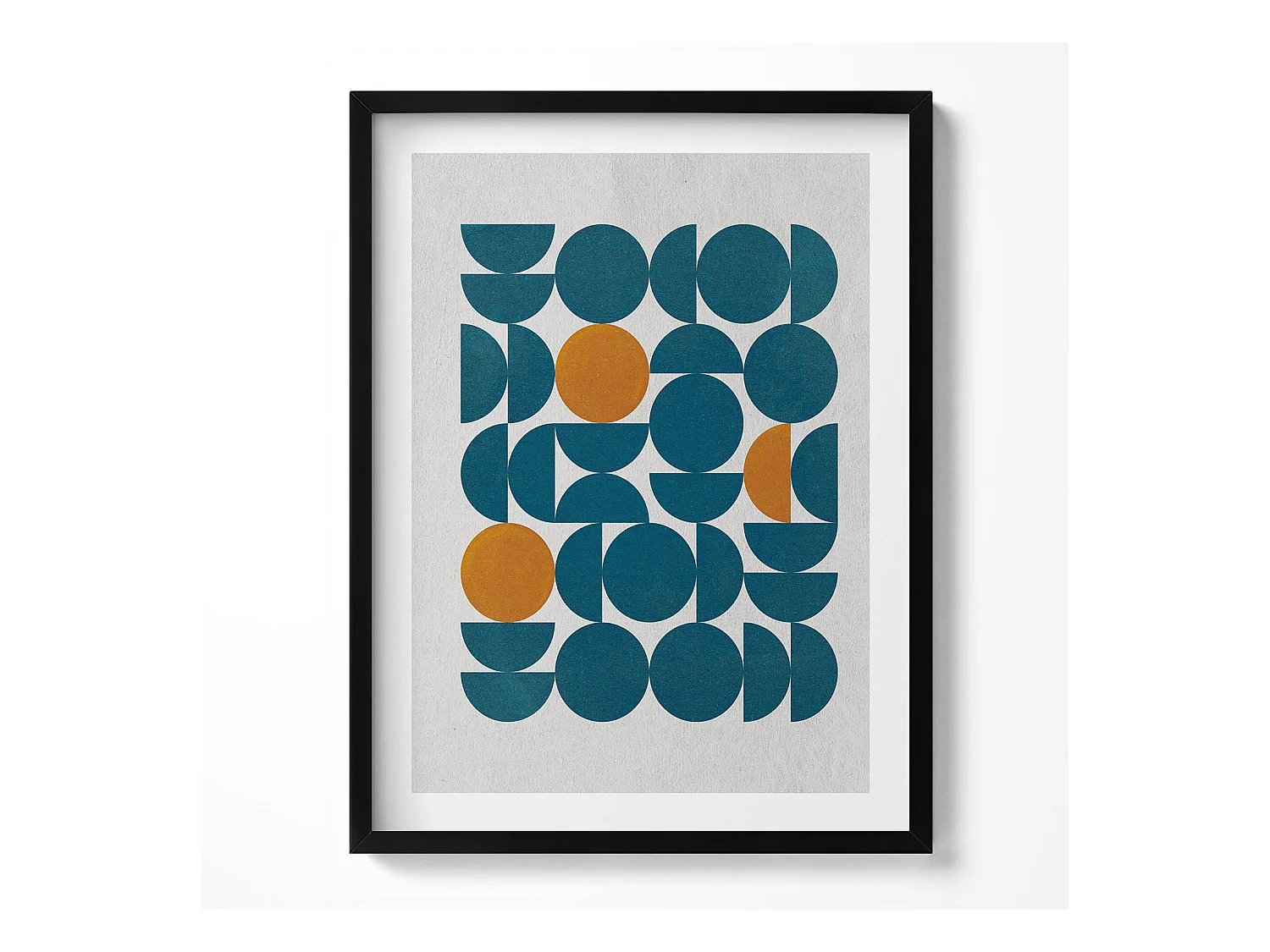 Tableau décoratif avec cadre noir, Composition géométrique 60 x 80 cm– Parfait pour le salon ou la chambre