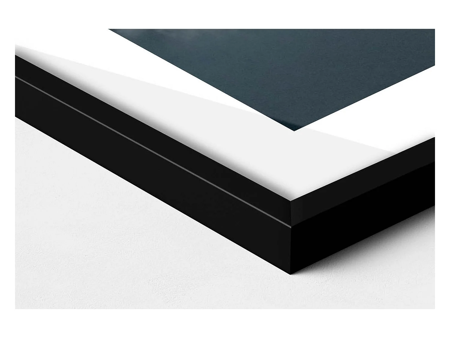 Tableau décoratif avec cadre noir, Vol en montgolfière entre les nuages 70 x 100 cm– Parfait pour le salon ou la chambre