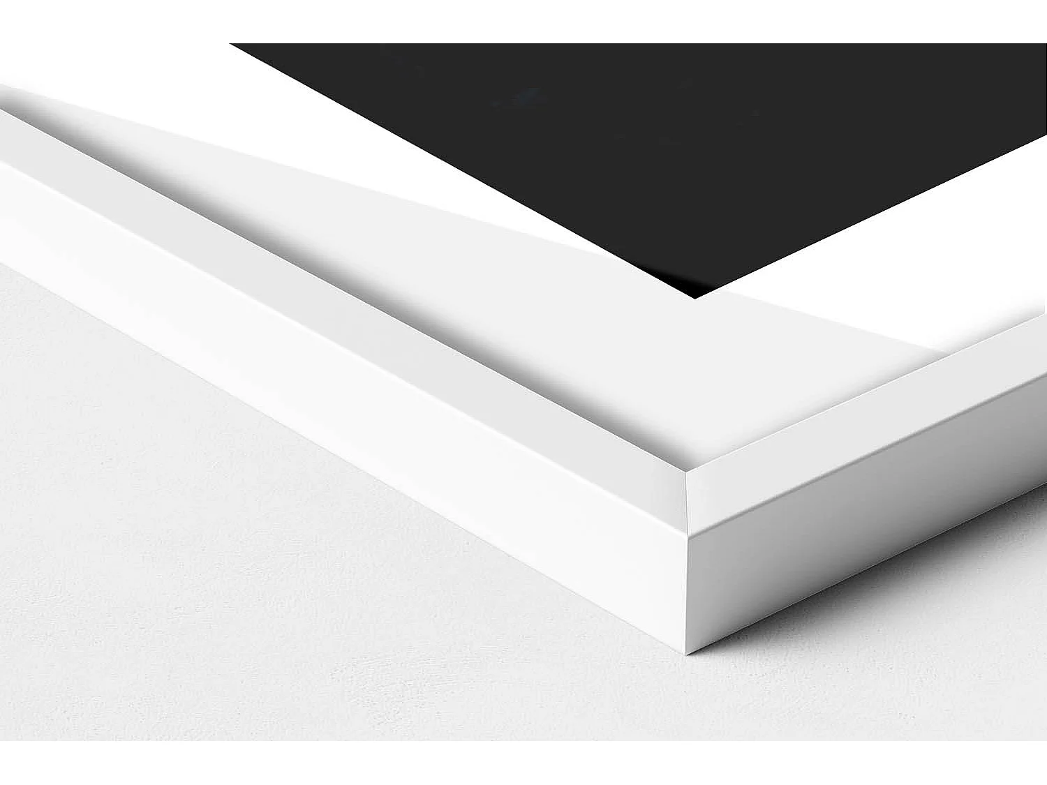 Dekoratives Gemälde mit weißem Rahmen, Sonnenuntergang in den Bergen 70 x 100 cm – Perfekt für das Wohn- oder Schlafzimmer