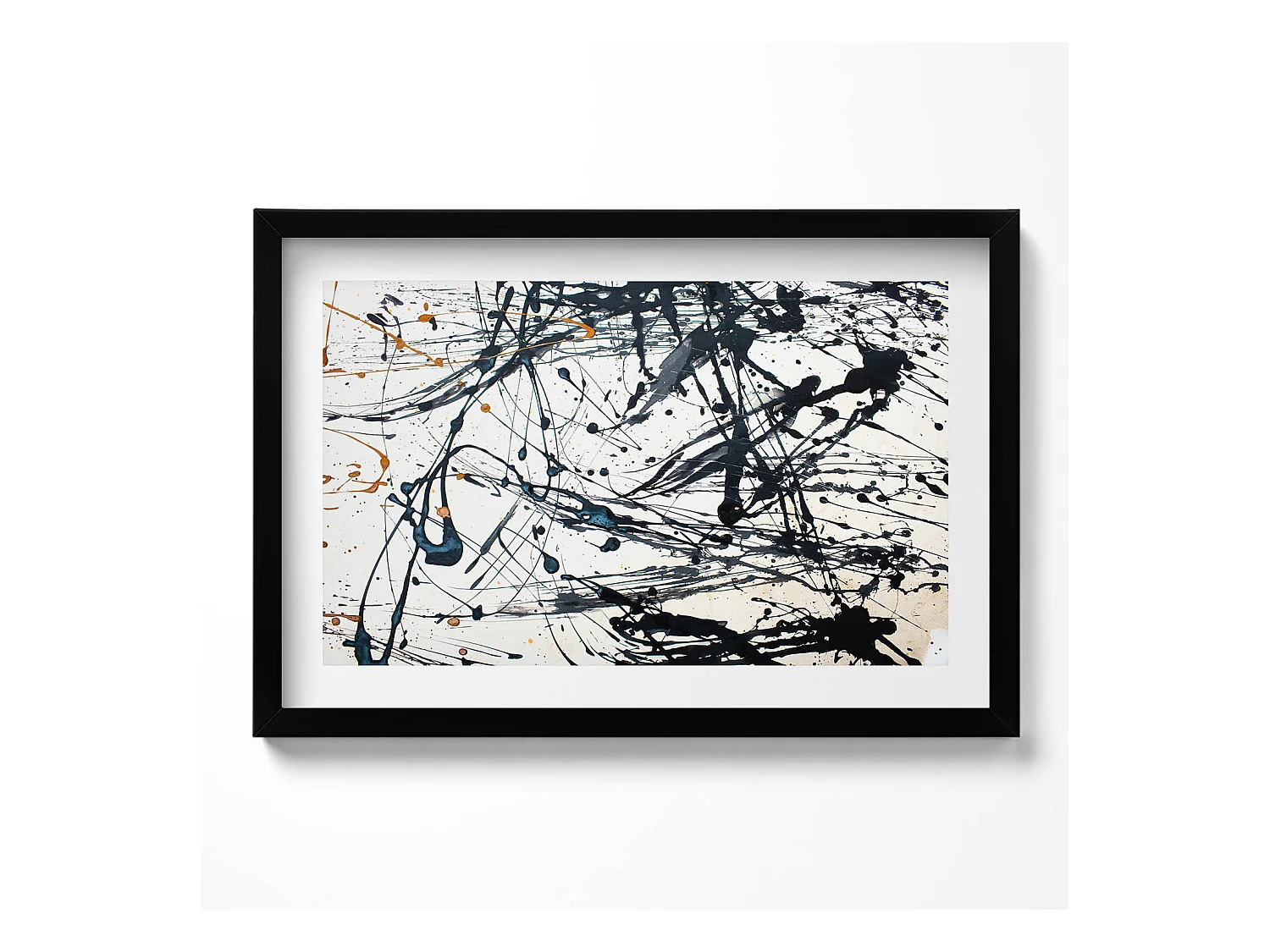 Tableau décoratif avec cadre noir, Art créatif abstrait 60 x 40 cm– Parfait pour le salon ou la chambre