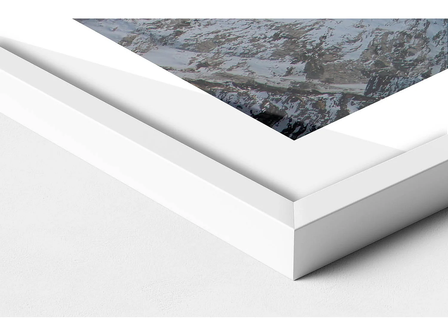 Decoratief schilderij met witte lijst, vloeiende gouden vormen op beige achtergrond 100 x 70 cm – Perfect voor de woon- of slaapkamer