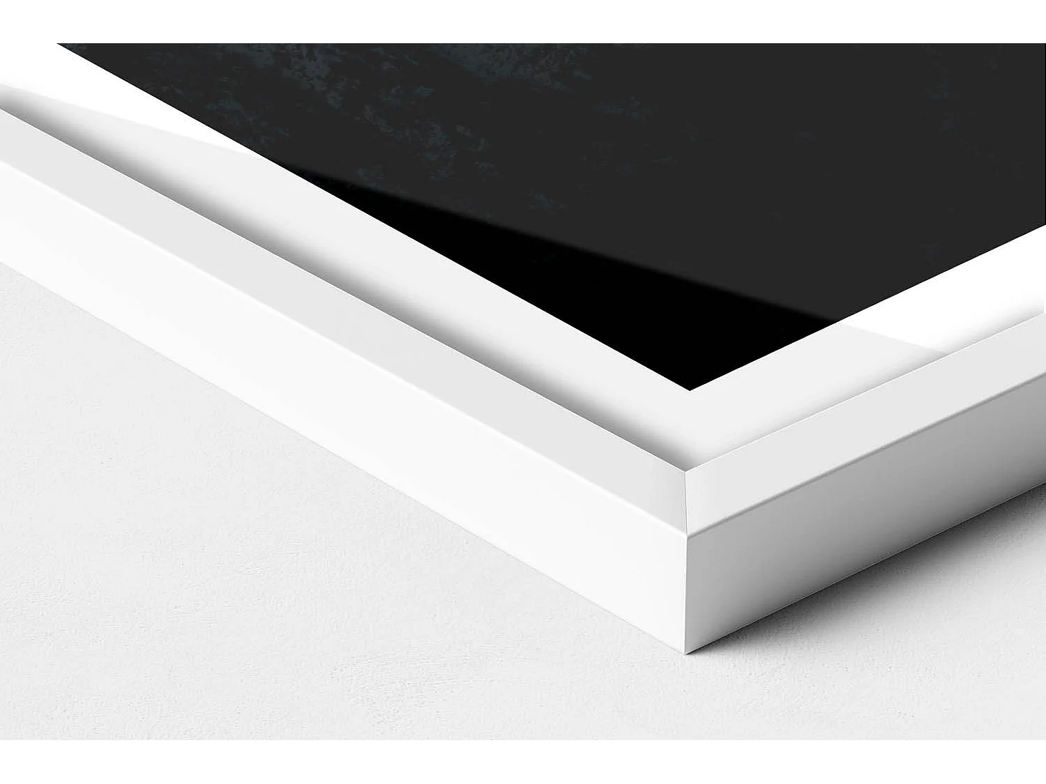 Dekoratives Gemälde mit weißem Rahmen, Sonnenuntergang in den Bergen 40 x 60 cm – Perfekt für das Wohn- oder Schlafzimmer